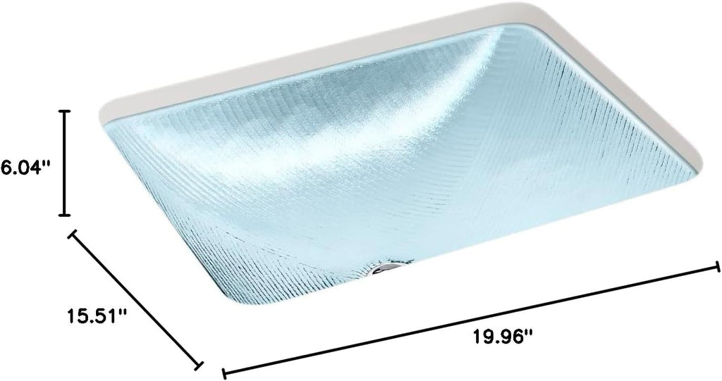 Kohler K28823-TG1 Yepsen 19-15/16' Rectangular Glass Undermount Bathroom Sink Translucent Dusk