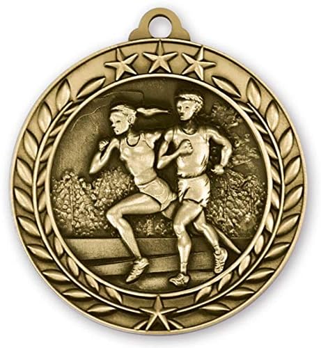 Express Medals Various Styles 1 to 50 Pack of Gold Cross Country Medals Trophy Award with Neck Ribbon Medal Trophies Gift Prize X Runner Running Race Event