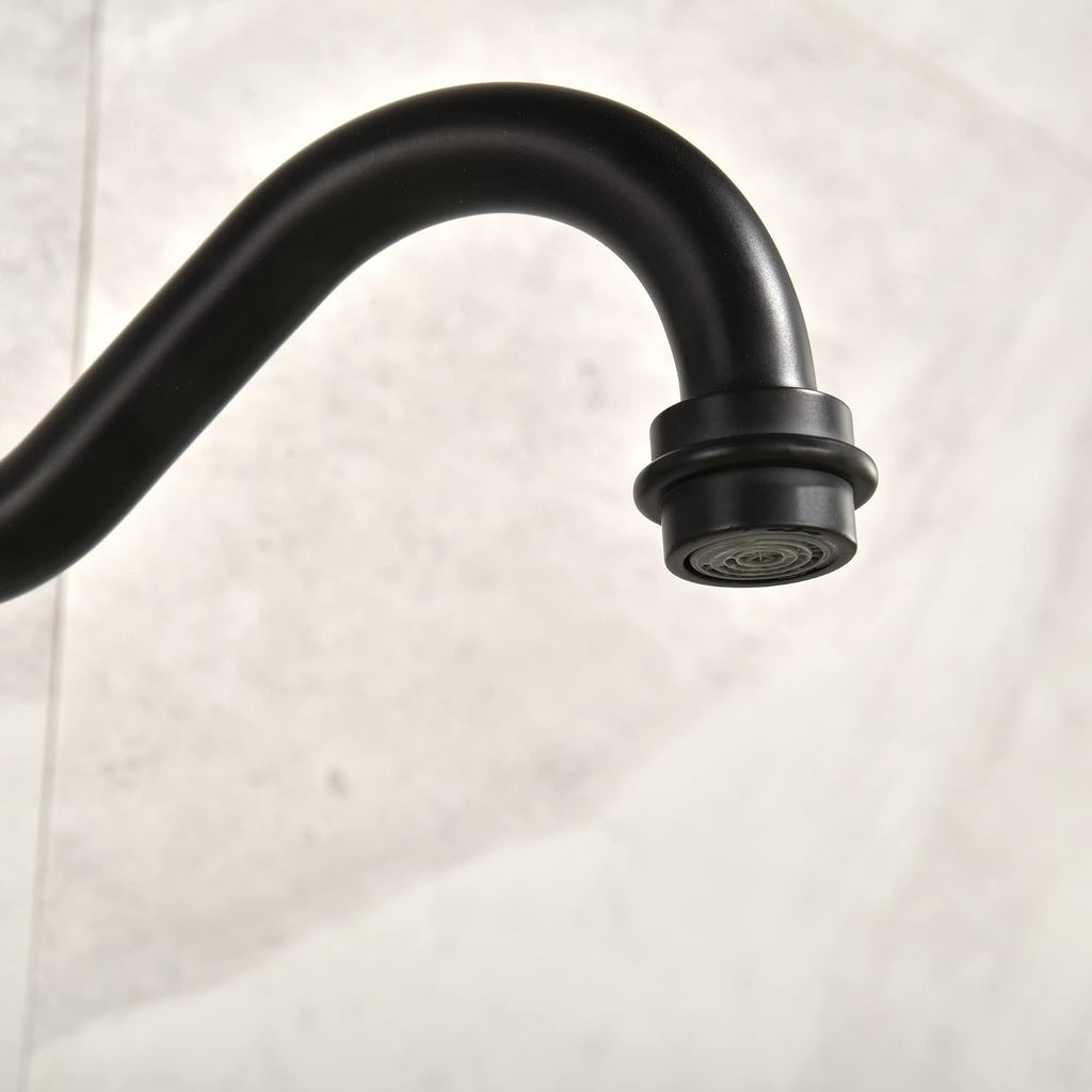 sumerain Wall Mount Bathtub Faucet Matte Black Tub Filler Vintage Style Tub Faucet