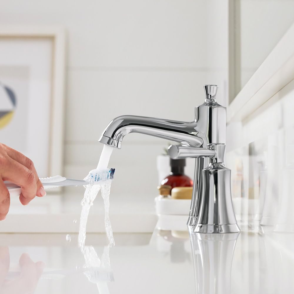 hansgrohe 04774000 Joleena 1.2 GPM Widespread Faucet with Pop-Up Drain, 7.75-Inches Tall, Chrome
