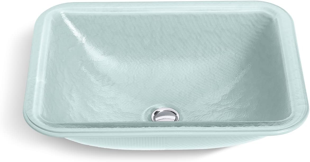 KOHLER K-28823-G2-B11 ARTIST EDITIONS Yepsen Collection Glass Undermount Bathroom Sink 17'' x 13''Rectangle Basin Opaque Dew