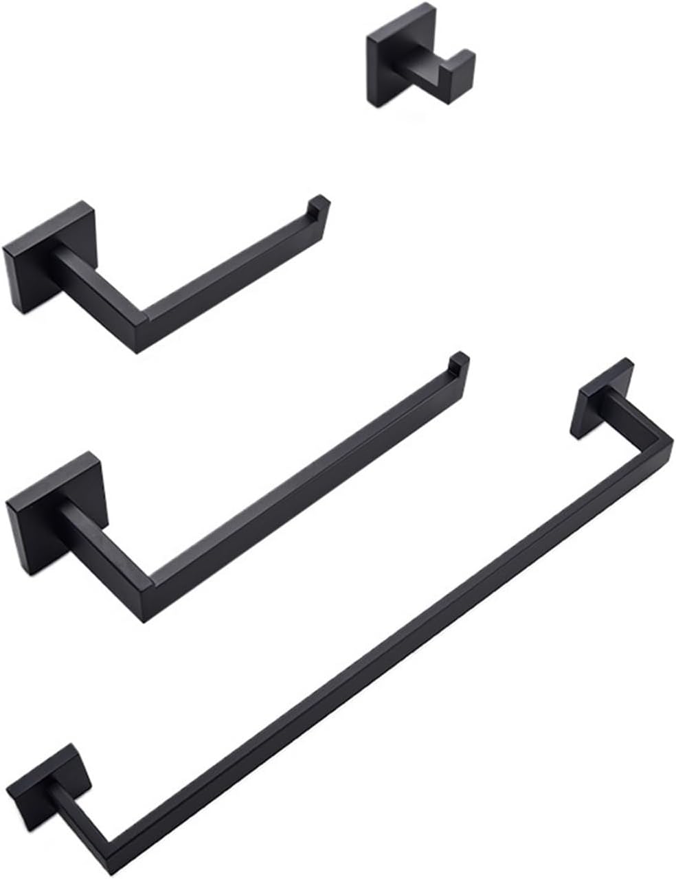 Bath Bathroom Towel Rack Toilet Paper Holder Bathroom Hook Bathroom Accessories Paper Holder Four Piece Stainless Steel(Brushed Nickel A)