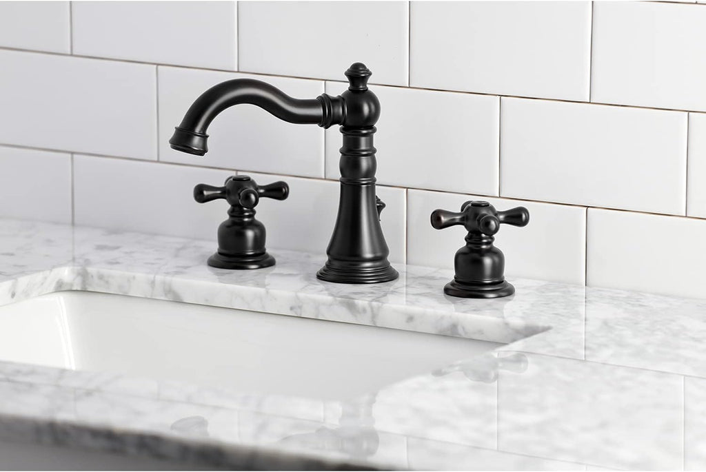 Fauceture FSC1970AX American Classic Widespread Bathroom Faucet with Brass Pop-Up, Matte Black