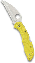 Spyderco Salt 2 Wharncliffe Knife with 2.9' H-1 Ultra-Corrosion Resistant Steel Blade and Lightweight Yellow FRN Handle - SpyderEdge - C88SWCYL2