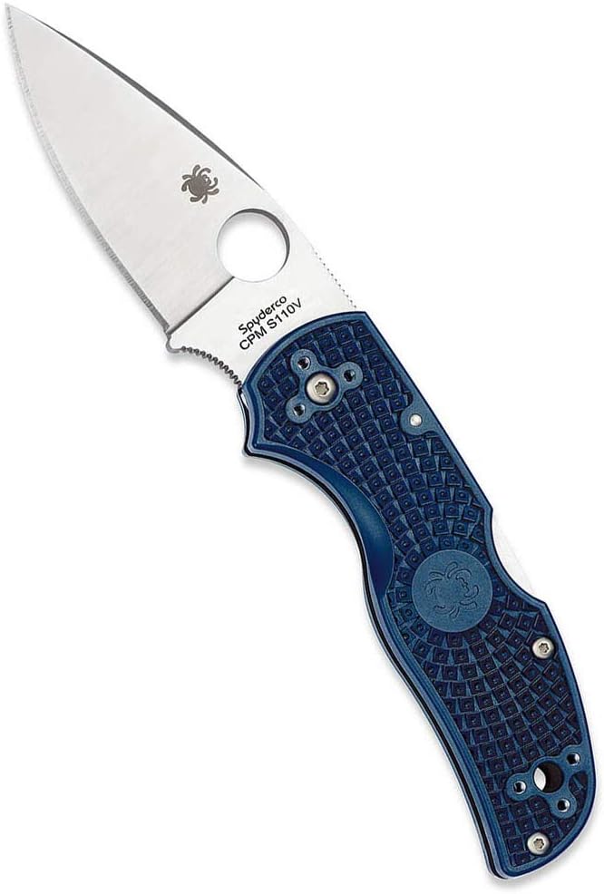Spyderco Native 5 Lightweight Folding Knife with 2' CPM S110V Steel Blade and FRN Handle - EDC Knife for Men and Women, Perfect for Hunting, Tactical, Camping, Survival, Hiking - PlainEdge - C41PDBL5