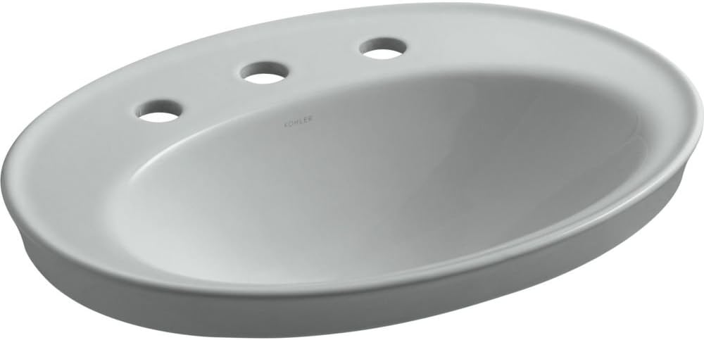 KOHLER K-2075-8-95 Serif Self-Rimming Bathroom Sink, Ice Grey