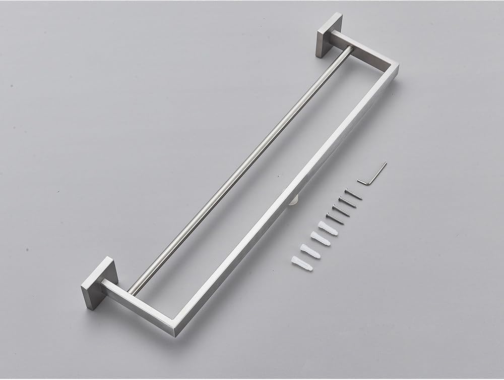 Stainless Steel Bathroom Accessories Set Brushed Nickel Towel Bar Robe Hook Toilet Paper Holder Ring Accessory,Double Towel Bar