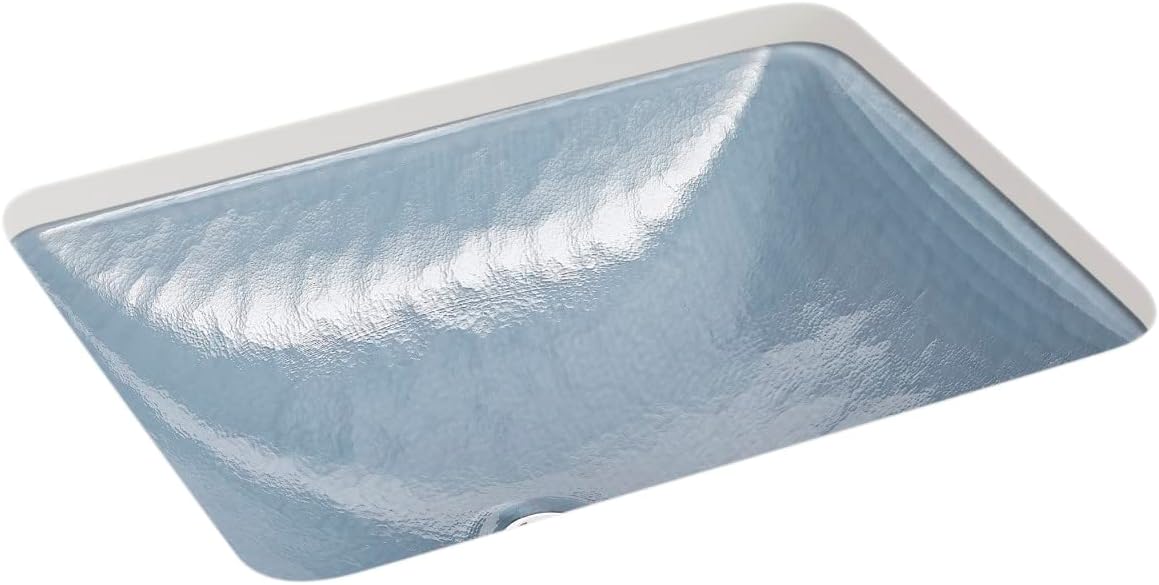 KOHLER K-28823-G1-B11 ARTIST EDITIONS Yepsen Collection Glass Undermount Bathroom Sink 17' x 13'Rectangle Basin Opaque Dusk