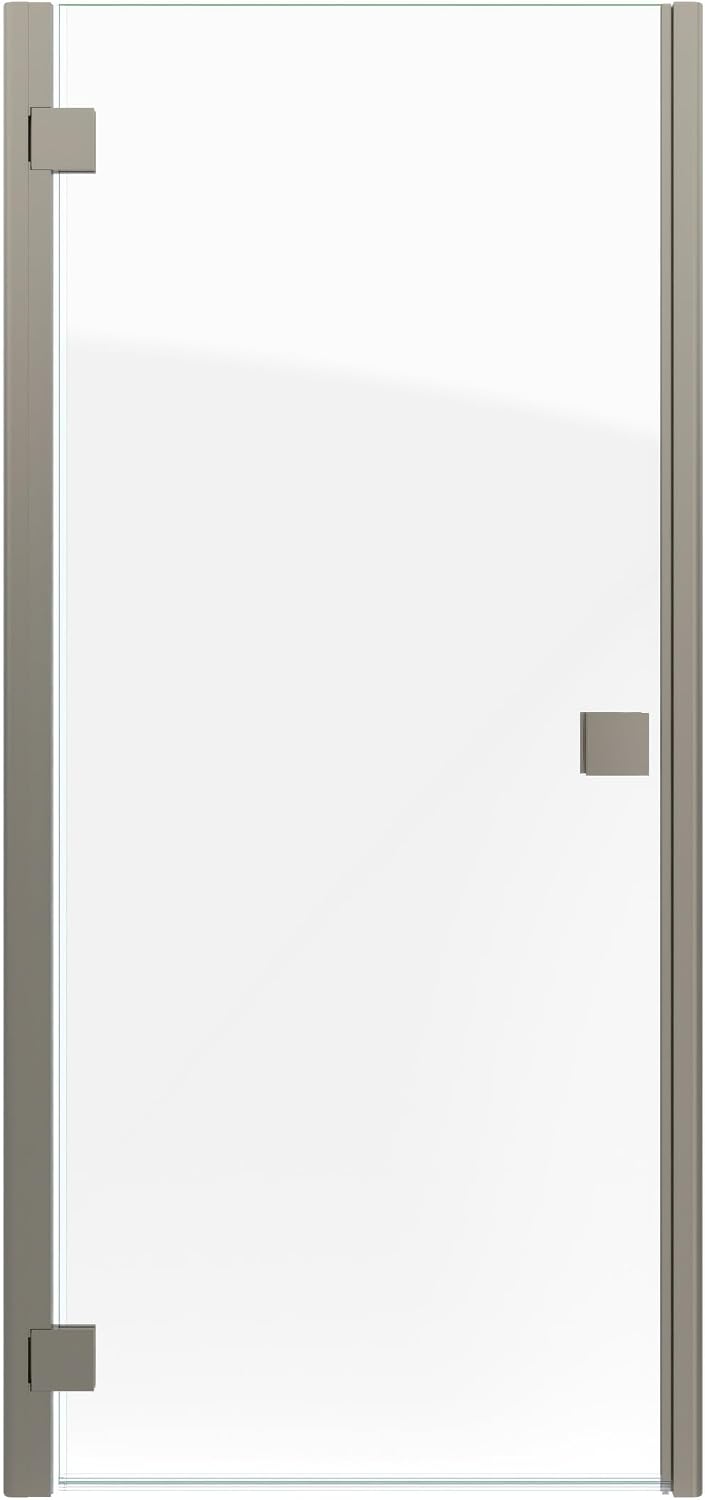 DreamLine Lumen 34-35 in. W by 72 in. H Semi-Frameless Hinged Shower Door in Brushed Nickel, SHDR-5334720-04