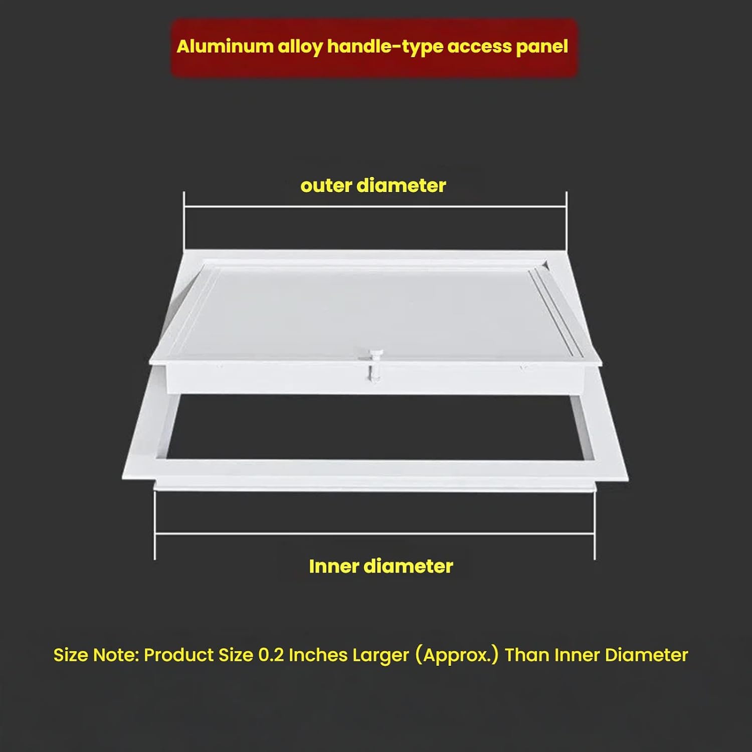 Aluminum Access Panel with Thumb Screw Handle - Galvanized Steel Inner Plate for Ceiling Maintenance, Wall Hole Cover for Attic(22x22 in/55.9x55.9 cm)