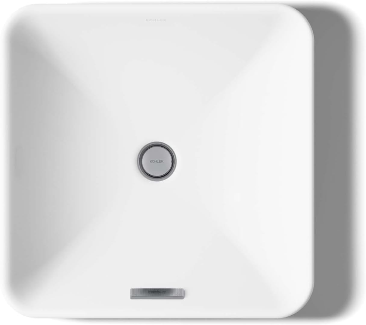KOHLER 2661-0 Vox Square Vessel Bathroom Sink, Vitreous China, 16-1/4' W X 16-1/4' L, White