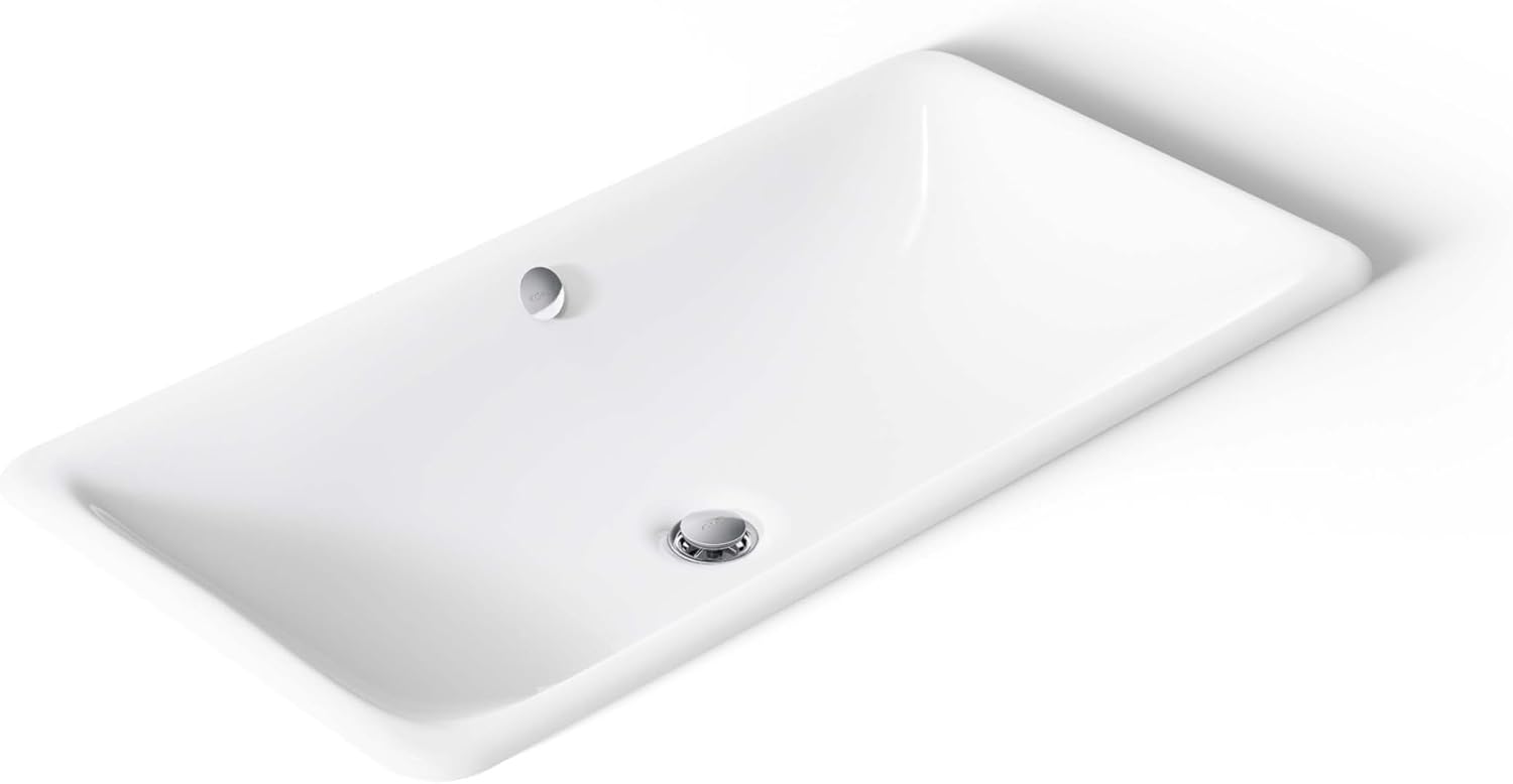 KOHLER K-20212-0 Bathroom Sinkiron Plains large Rectangular Basin., White
