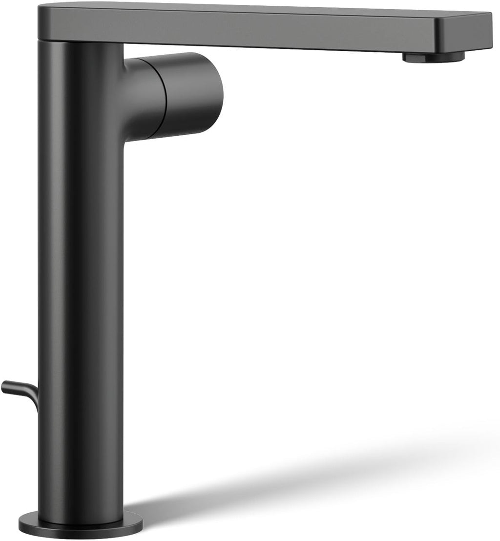 Kohler 73159-7-BL Composed® Tall Single-Handle Bathroom Sink Faucet with Cylindrical Handle, 1.2 gpm, Matte Black