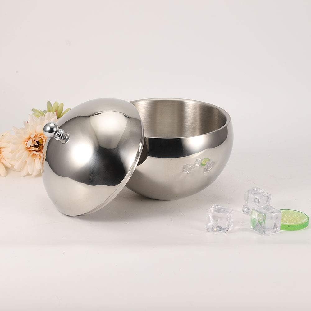 Ice Buckets for Parties Insulated Hotel Bucket/Beverage Bucket, Stainless Steel Double Wall Container Champagne Barrel with Cover for Wedding Parties