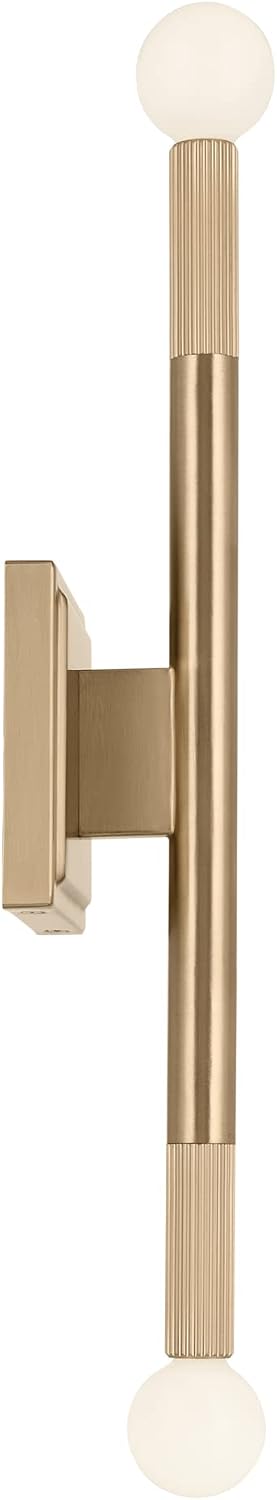 Kichler Odensa 2-Light Wall Vanity, Modern Light in Champagne Bronze, Mount Horizontally or Vertically, for Illuminating Art, TV, Mirrors, Bookshelves, Bed, Vanity, Bar, Hallways (17' x 5'), 52556CPZ