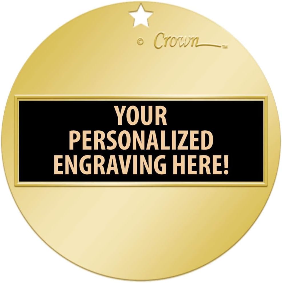 Crown Awards First Place Medal, 2' Shiny Gold 1st Place Medals for Kids with Free Custom Engraving Prime