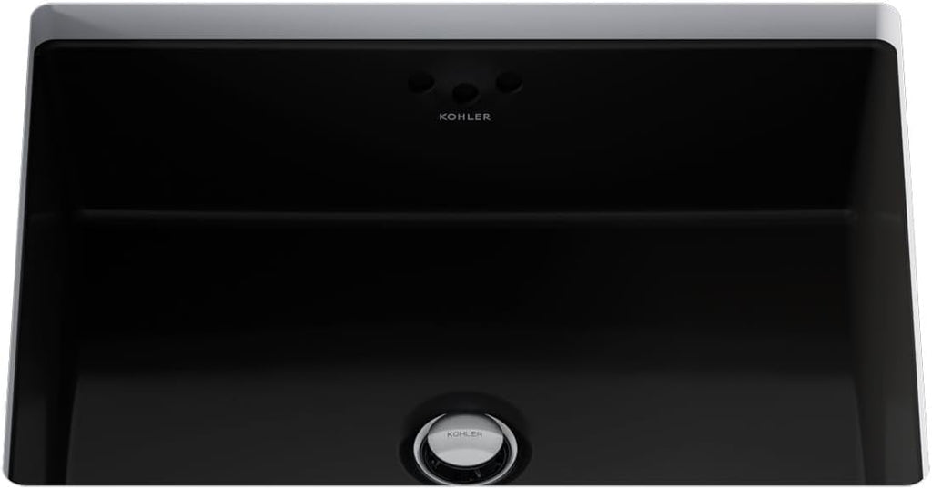 Kohler K-2330-7 Interior 1-Bowl Undermount Bath Sink Black Black