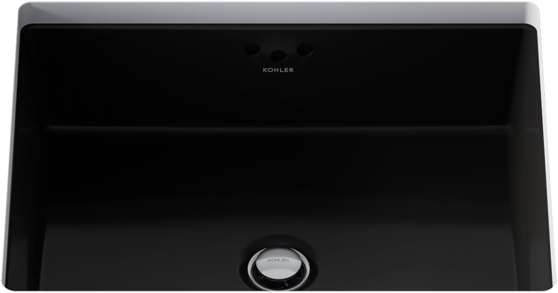 Kohler K-2330-7 Interior 1-Bowl Undermount Bath Sink Black Black