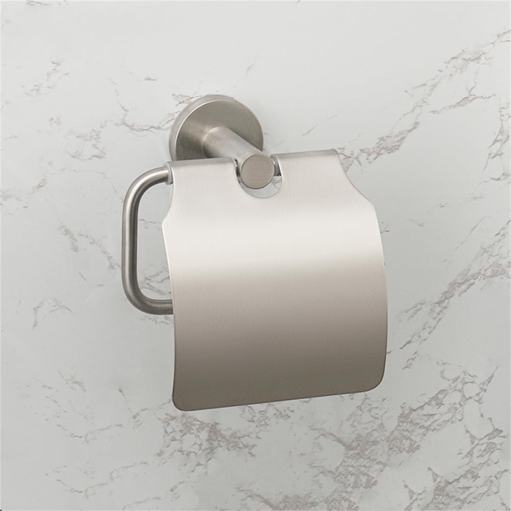Towel Rack Bathroom Accessories, Brushed Nickel, Towel Rack, Hooks, Towel Holder, Shelf, Roll Paper Holder, Toilet Brush, Soap Dish, Glass Shelf, Double Hook (with Lid)