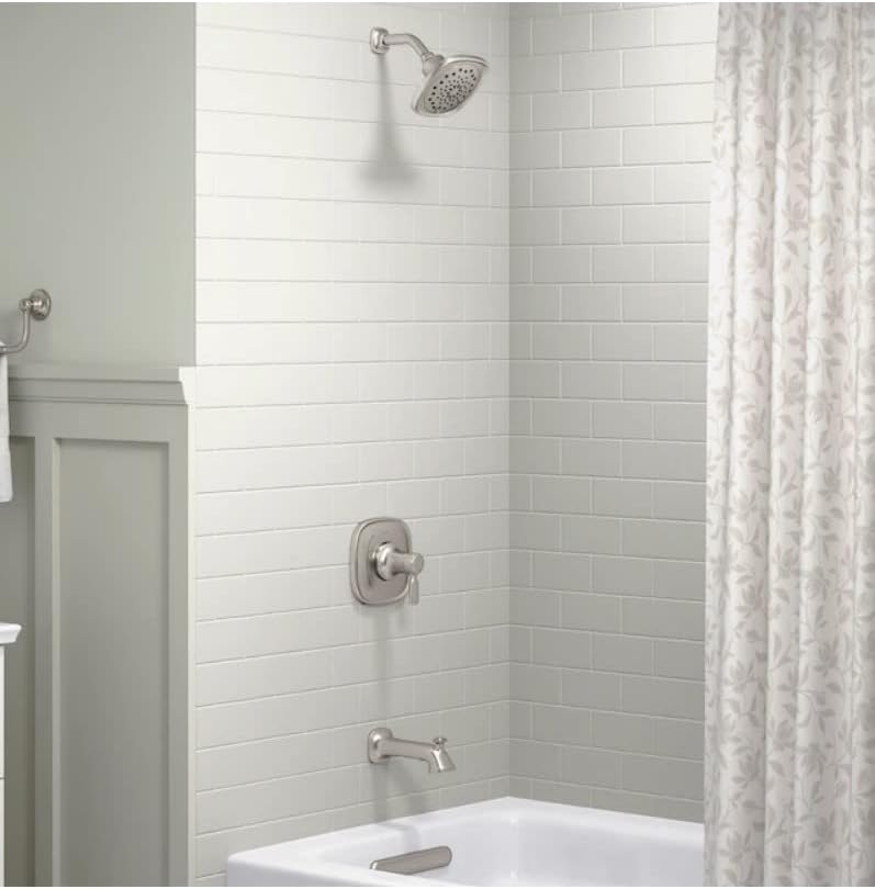 KOHLER Ealing Vibrant Brushed Nickel 1-handle Bathtub and Shower Faucet Valve Included