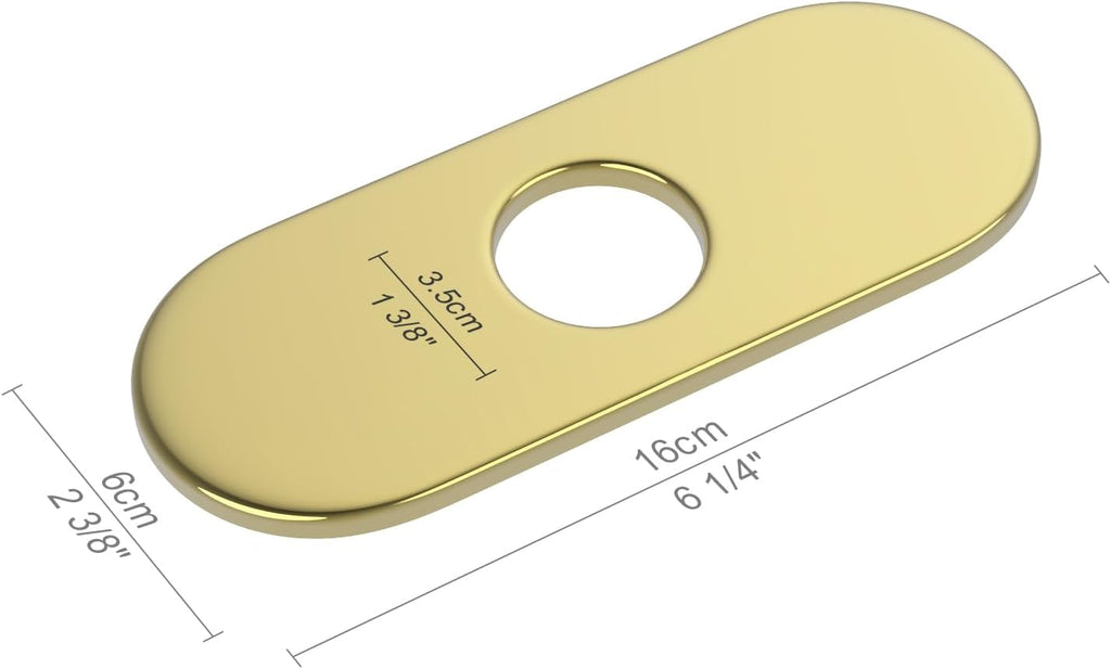 Lefton Rotatable Bathroom Faucet BF2204 with 6' Cover Plate FCP2202, Polished Gold