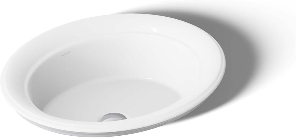 Kohler K-21780-0 Artifacts 21' Oval Drop-in Bathroom Sink, White