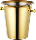 5 Liter Outdoor Gold Ice Bucket, Stainless Steel, Cocktail Bar Wine Party Beverage Cooler, Champagne Bucket，Home Accessory - (Gold)(Gold)
