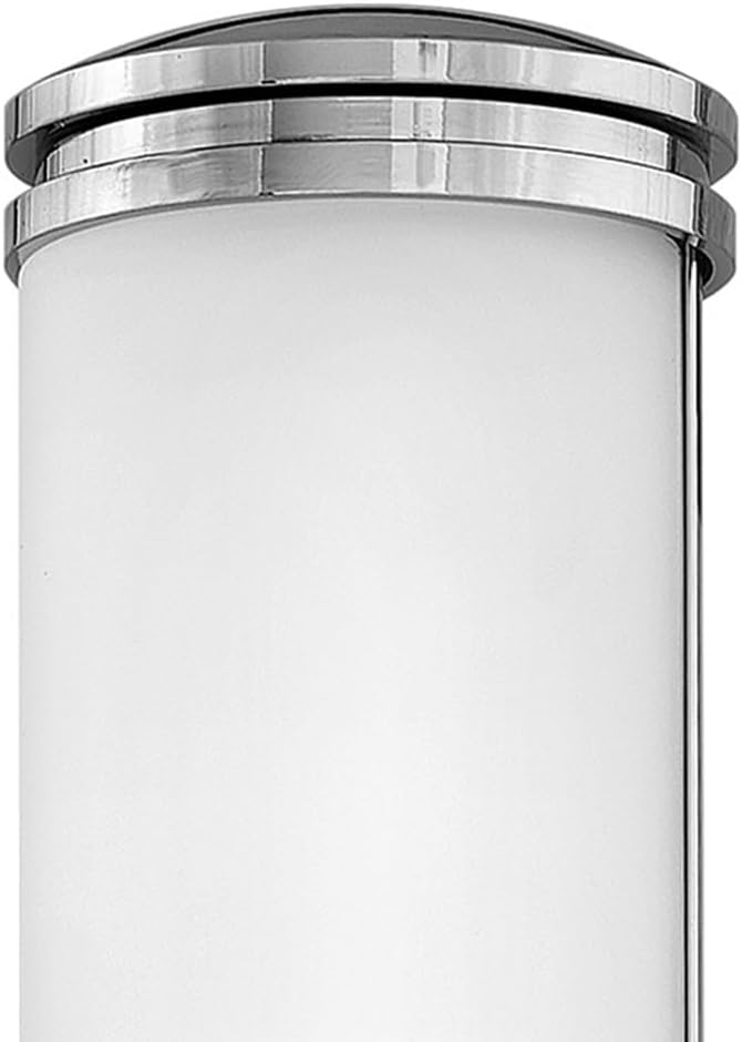 Hinkley Remi 5070CM Integrated LED 16W Bathroom Vanity Sconce, Etched White Glass, Mid-Century Modern, ADA Compliant, Chrome