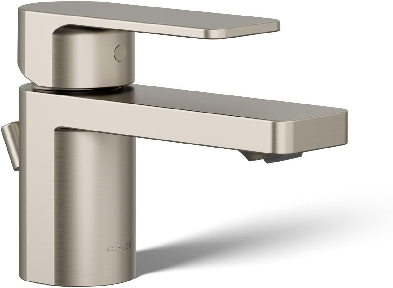 Kohler 24804-4-BN Parallel® Low Single-Handle Bathroom Sink Faucet, 1.2 gpm, Vibrant Brushed Nickel