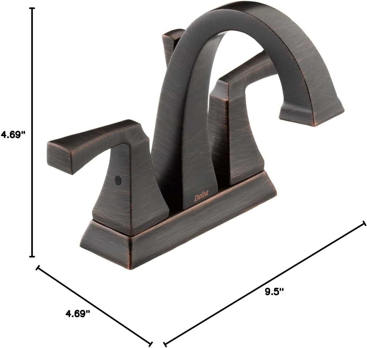 Delta Faucet Dryden Centerset Bathroom Faucet, Oil Rubbed Bronze Bathroom Sink Faucet, 2 Handle Bathroom Faucet, Metal Drain Assembly, Venetian Bronze 2551-RBMPU-DST