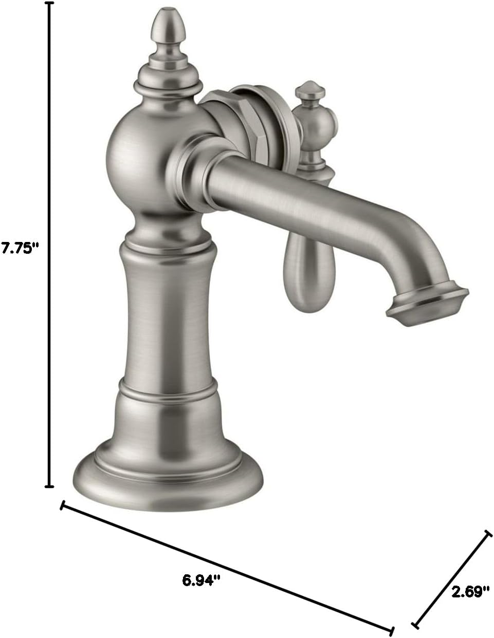 Kohler 72762-9M-BN Artifacts® Single-Handle Bathroom Sink Faucet, 1.2 gpm, Vibrant Brushed Nickel
