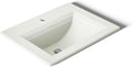 Kohler 2337-1-96 Memoirs® Stately 22-3/4' rectangular drop-in bathroom sink, Biscuit