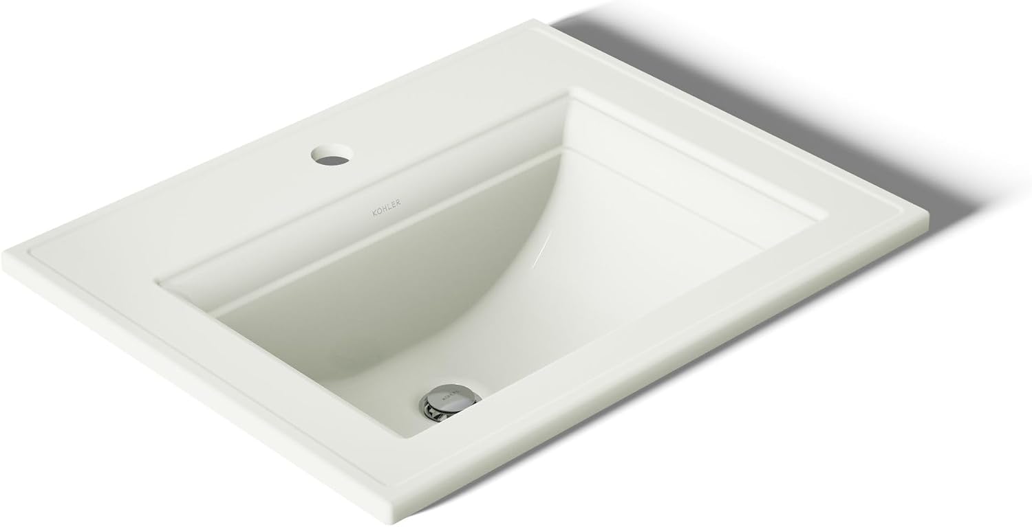 Kohler 2337-1-96 Memoirs® Stately 22-3/4' rectangular drop-in bathroom sink, Biscuit