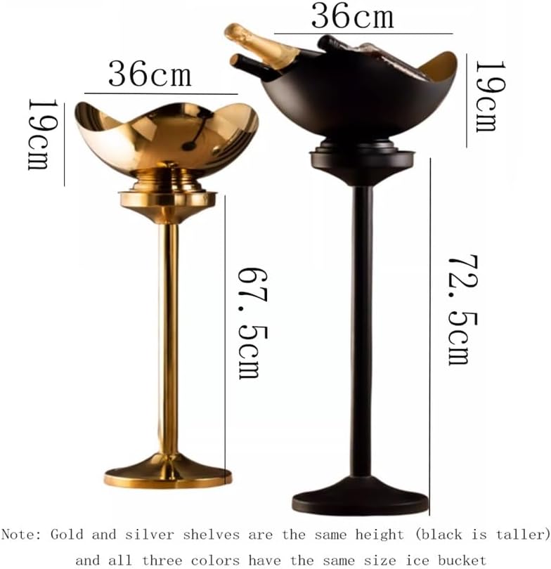 Ice Bucket, Large Ice Bucket for Floor Home Bar Chill Cooler with Handle Ice Buckets For Parties(Gold)