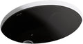 KOHLER K-2209-7 Caxton 17' Oval Undermount Bathroom Sink, Oval Basin, Overflow Drain, No Faucet Holes, Black Black