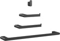 Bathroom Hardware Set 4 Piece Wall Mount Zinc Alloy with Towel Bar Toilet Paper Holder Hook Matte Black