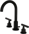 Kingston Brass FSC8920CML Manhattan Widespread Bathroom Faucet with Pop-Up Drain, Matte Black