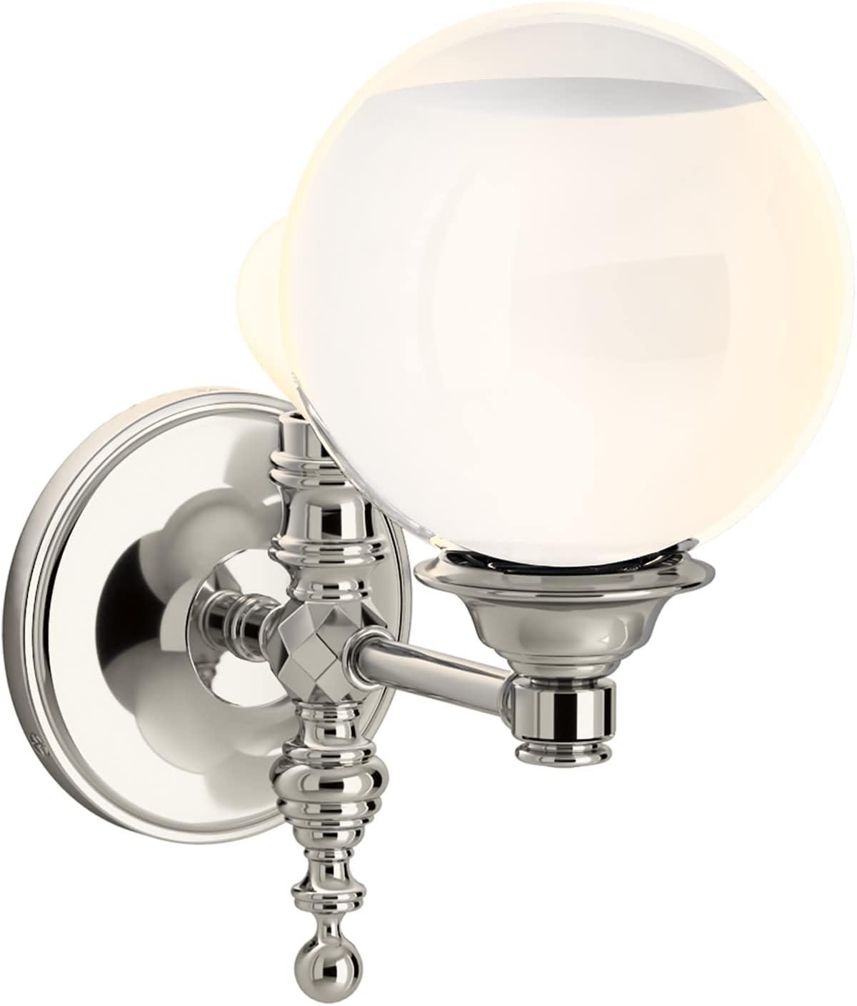 KOHLER Lighting 22546-SC01-CPL Damask 11' Tall 1 Light Water Globe Wall Sconce Polished Nickel