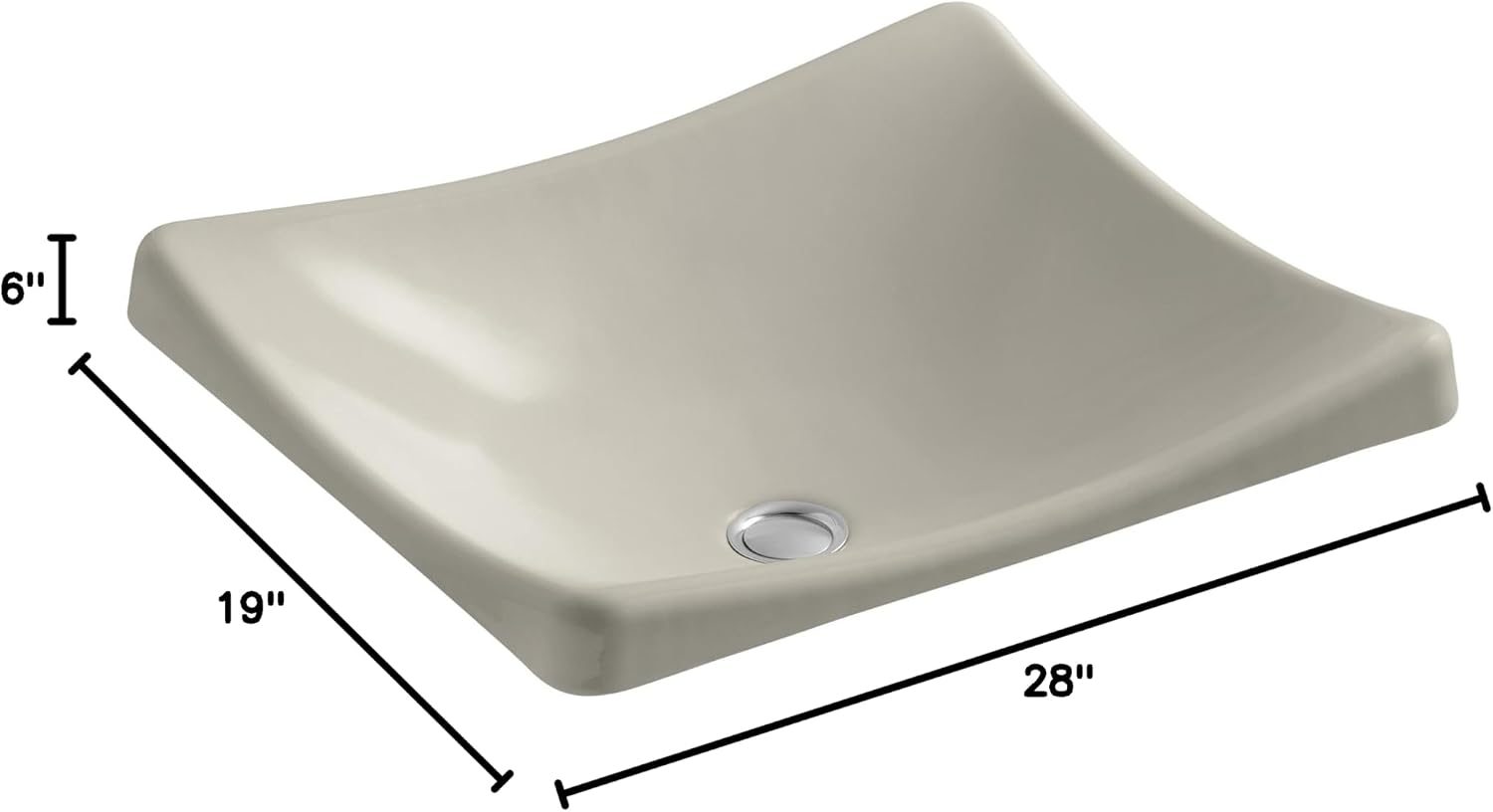 KOHLER K-2833-G9 DemiLav Wading Pool Lavatory, Sandbar