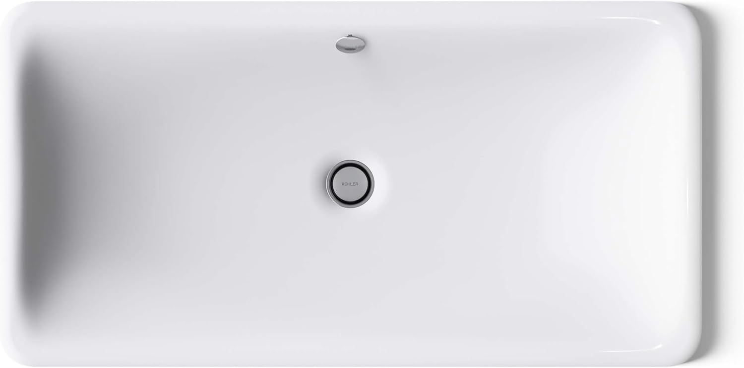 KOHLER K-20212-0 Bathroom Sinkiron Plains large Rectangular Basin., White