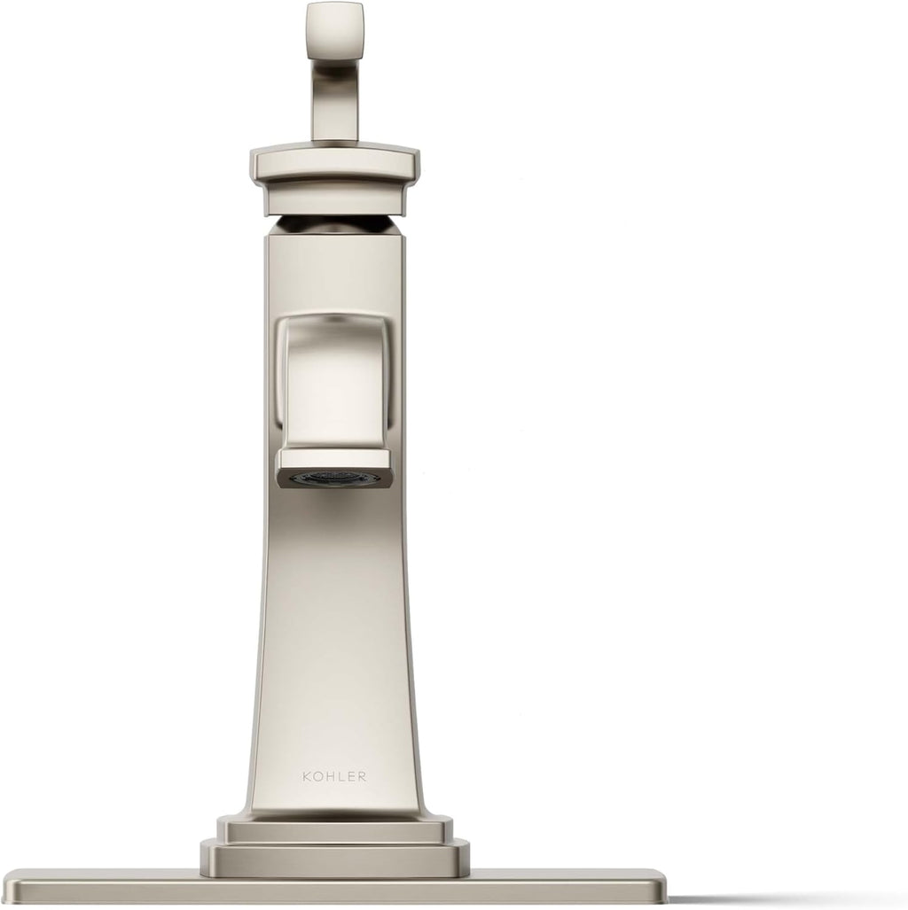 KOHLER K-27400-4K-BN Riff Single-Handle Bathroom Sink Faucet, Single-Hole Faucets with Clicker Drain, 1.0 GPM, Vibrant Brushed Nickel