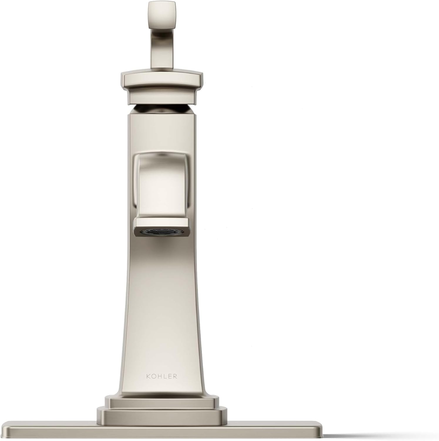 KOHLER K-27400-4K-BN Riff Single-Handle Bathroom Sink Faucet, Single-Hole Faucets with Clicker Drain, 1.0 GPM, Vibrant Brushed Nickel