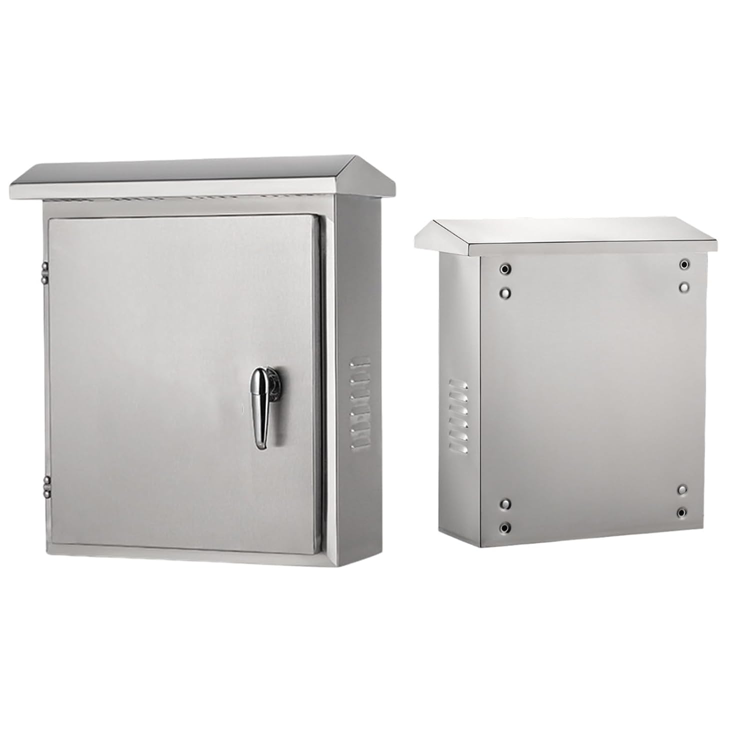 Steel Enclosure with Safety Locks and Removable Mounting Plates, Indoor Outdoor Electrical Enclosure Box, Power Distribution Box with Triple Hinges Door(19.68x15.7x7in)