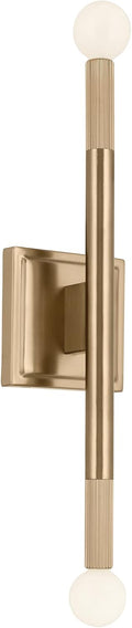 Kichler Odensa 2-Light Wall Vanity, Modern Light in Champagne Bronze, Mount Horizontally or Vertically, for Illuminating Art, TV, Mirrors, Bookshelves, Bed, Vanity, Bar, Hallways (17' x 5'), 52556CPZ