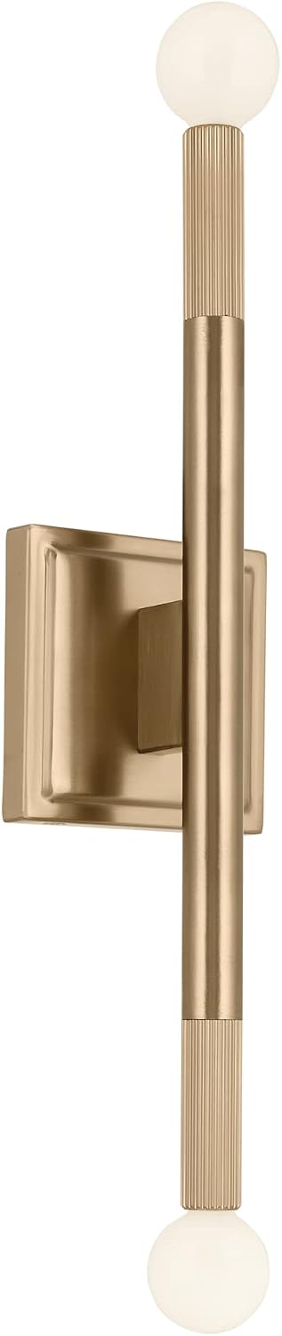 Kichler Odensa 2-Light Wall Vanity, Modern Light in Champagne Bronze, Mount Horizontally or Vertically, for Illuminating Art, TV, Mirrors, Bookshelves, Bed, Vanity, Bar, Hallways (17' x 5'), 52556CPZ