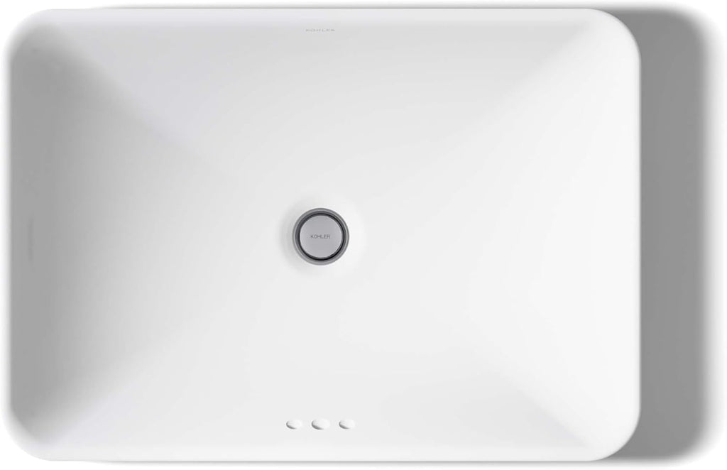 KOHLER 5373-0 Vox Rectangle Vessel Bathroom Sink, Vitreous China¬†, 22-5/8' W X 16-1/8'L, White
