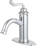 Fauceture LS5411RL Royale Single-Handle Bathroom Faucet with Push Pop-Up, Polished Chrome