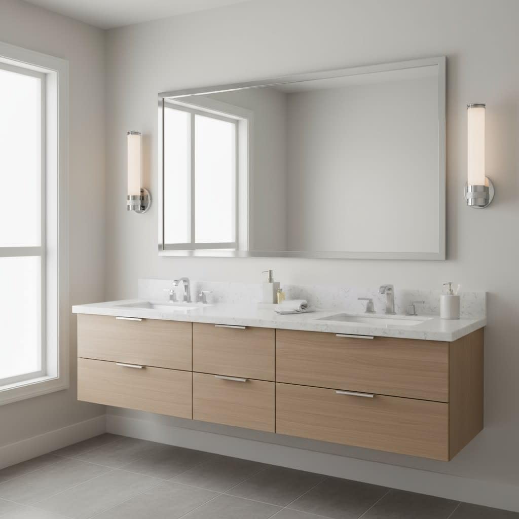 Hinkley Remi 5070CM Integrated LED 16W Bathroom Vanity Sconce, Etched White Glass, Mid-Century Modern, ADA Compliant, Chrome