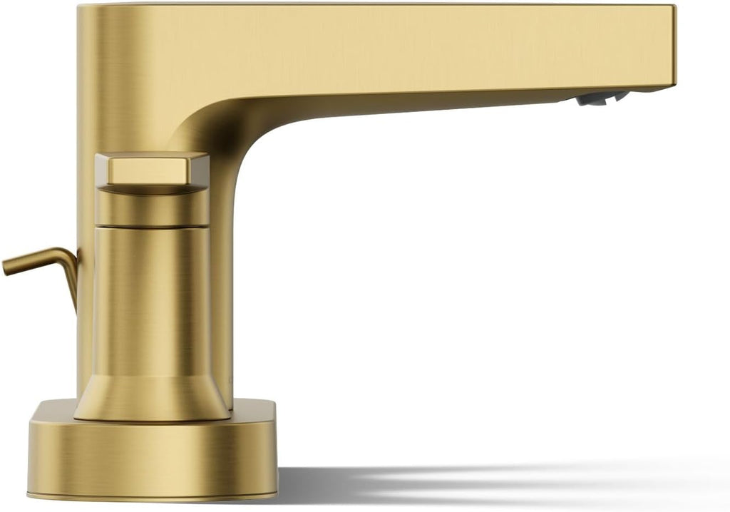 KOHLER K-97031-4-2MB Taut Centerset Bathroom Sink Faucet, 1.2 GPM, Two-Handle Faucet, Minimalist Design, Corrosion Resistant, Vibrant Brushed Moderne Brass
