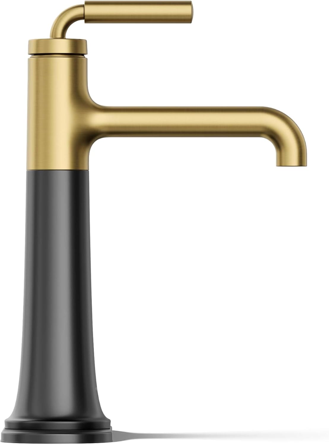 KOHLER 26437-4N-BMB Tone K-26437-4N-BMBTONE Tall Single Control Bathroom FCT, Matte Black with Moderne Brass